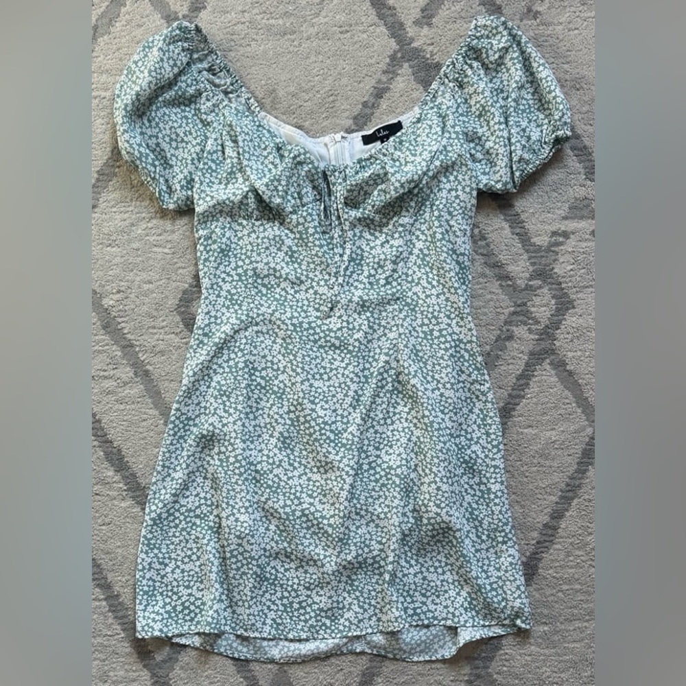 Lulu's Mint Floral Mini Dress